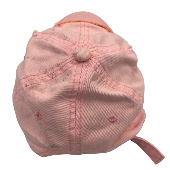 Distressed Pink Baseball Cap | Embroidered Graphic Patch Hat | Adjustable Strap - Picture 3 of 3